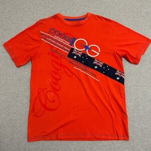 COOGI Expedition Australia Flag Graphic T-Shirt Short Sleeve Orange Mens Size XL